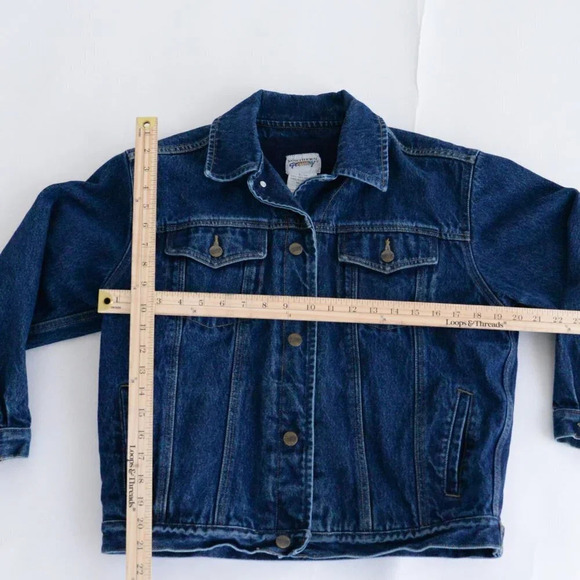 Vintage Northern Gataway Blue Denim Button Up Polar  Fleece Lined Jacket L - Picture 4 of 13